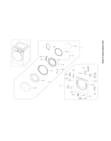 Front frame & door assy