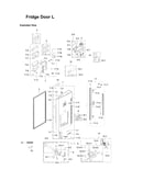 Left refrigerator door parts