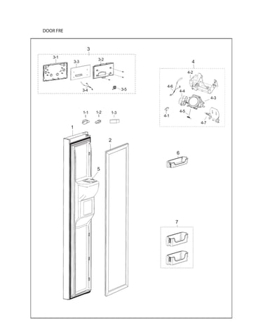 Freezer door parts