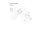 Samsung WF241ANW/XAA-00 front frame & door assy diagram