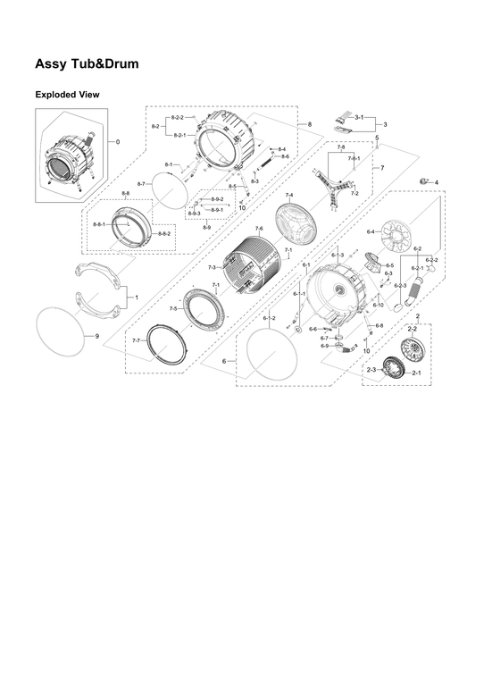 Tub & drum assy