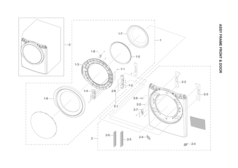 Front frame & door assy