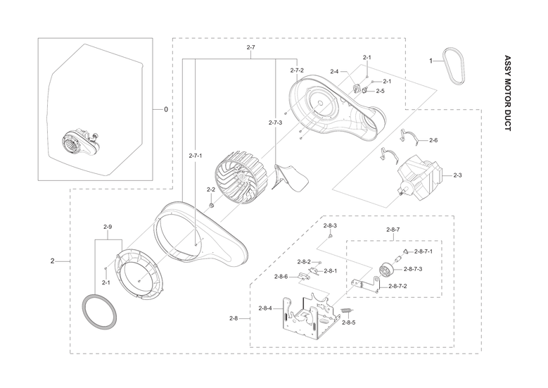 Motor duct assy