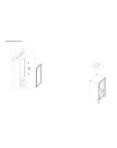Right refrigerator door parts