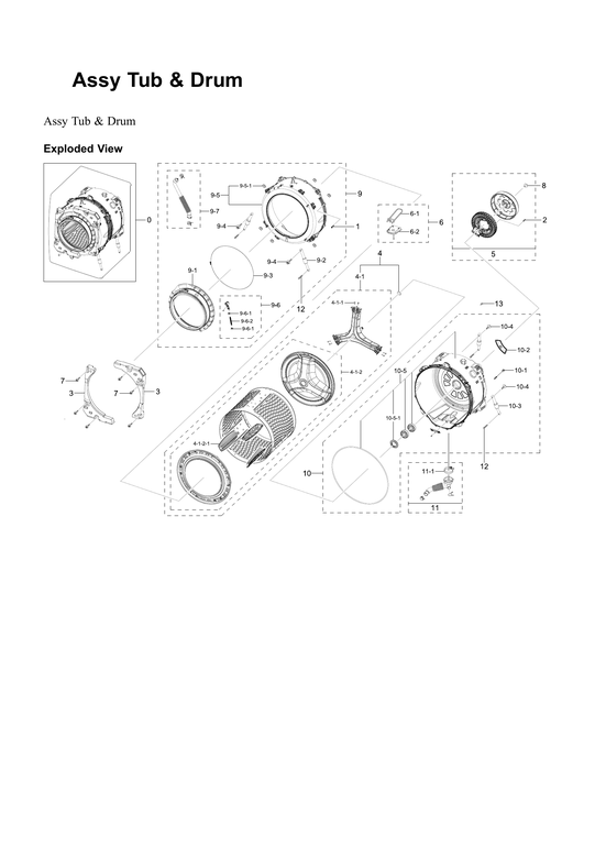 Tub & drum assy