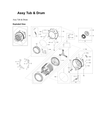 Tub & drum assy