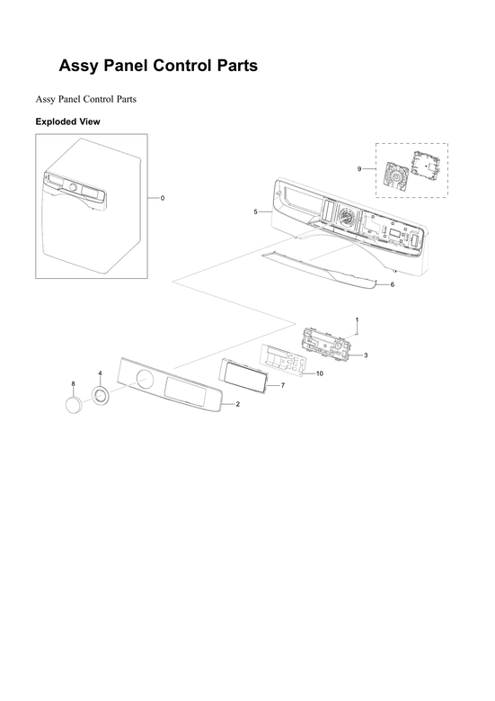 Control panel parts assy