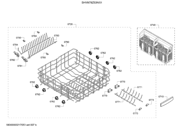 Lower rack/cutlery basket