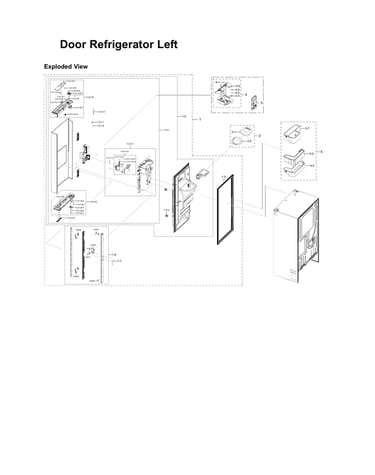 Left refrigerator door parts