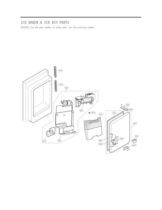 Ice maker & ice bin parts