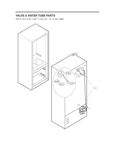 Valve & water tube parts