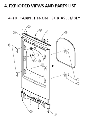 Cabinet front sub assy