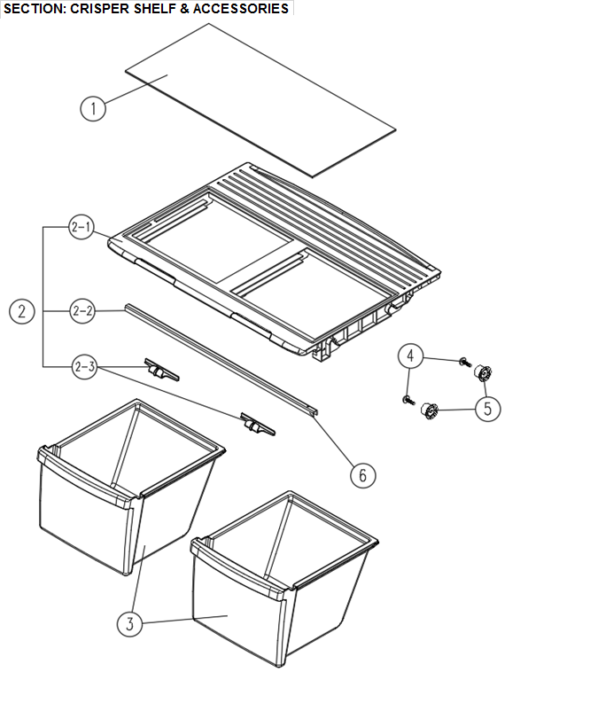 Crisper shelf & accessories