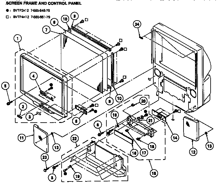 Screen frame and control panel