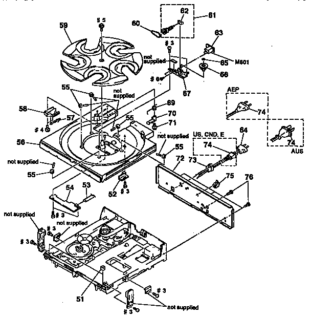 BACK PANEL AND DISC TABLE