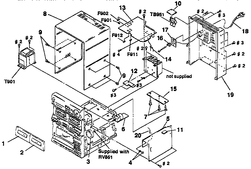 CASE, POWER BOARD SECTION