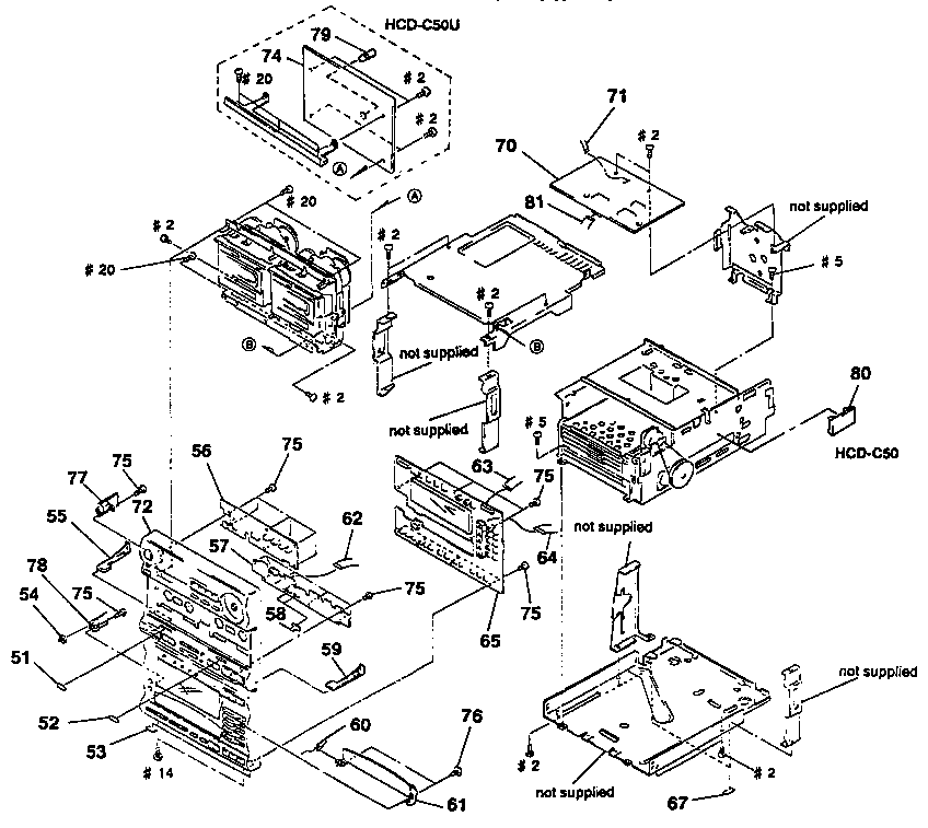 Front panel, pc board section