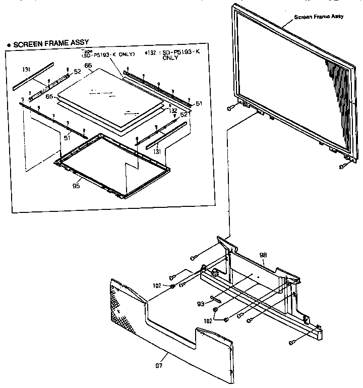 Screen assy parts