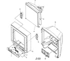 Aiwa TV-F2000 cabinet parts diagram