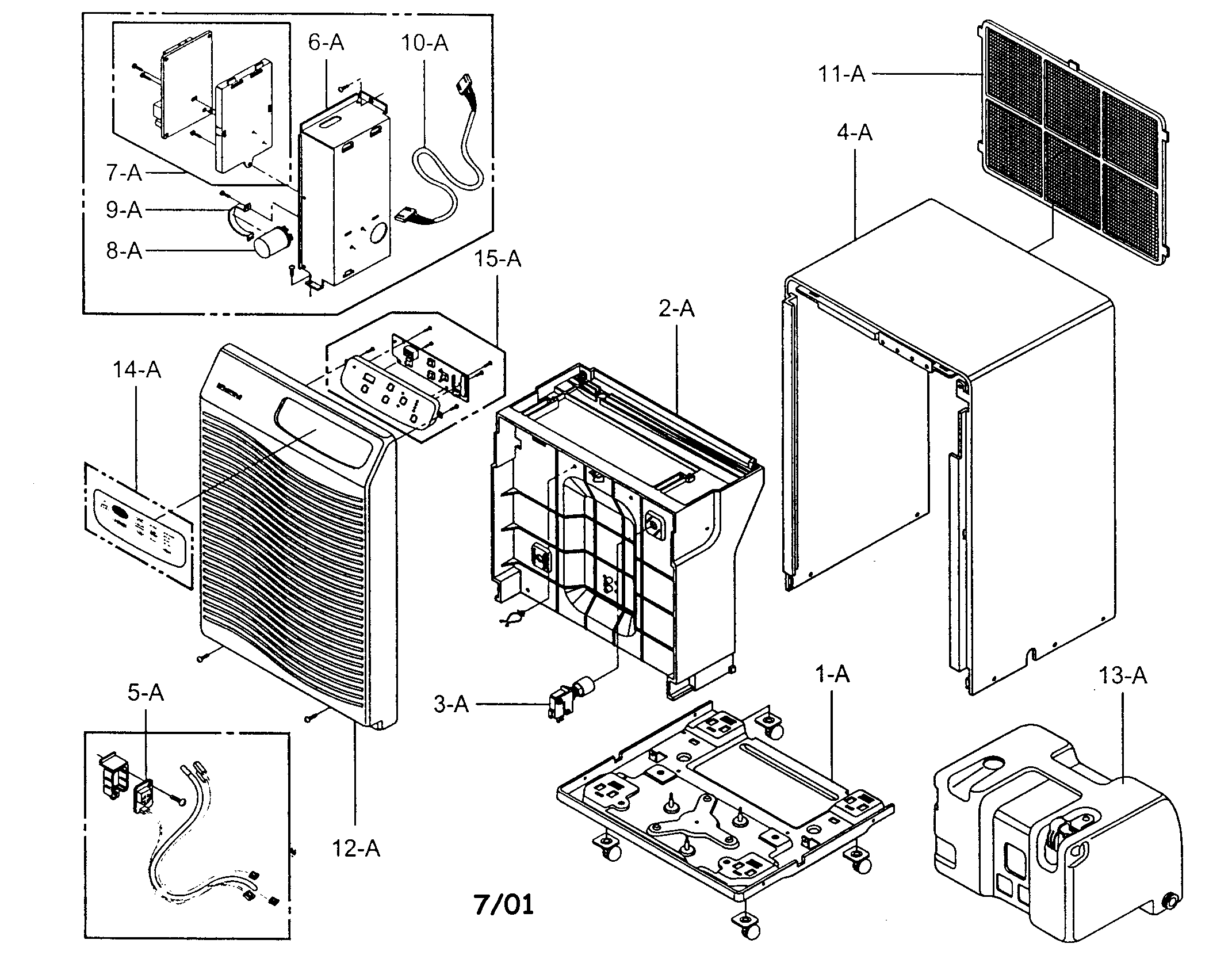Outer case/control parts