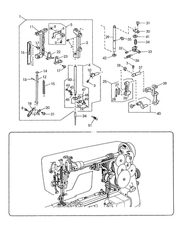 Needle bar supporter unit