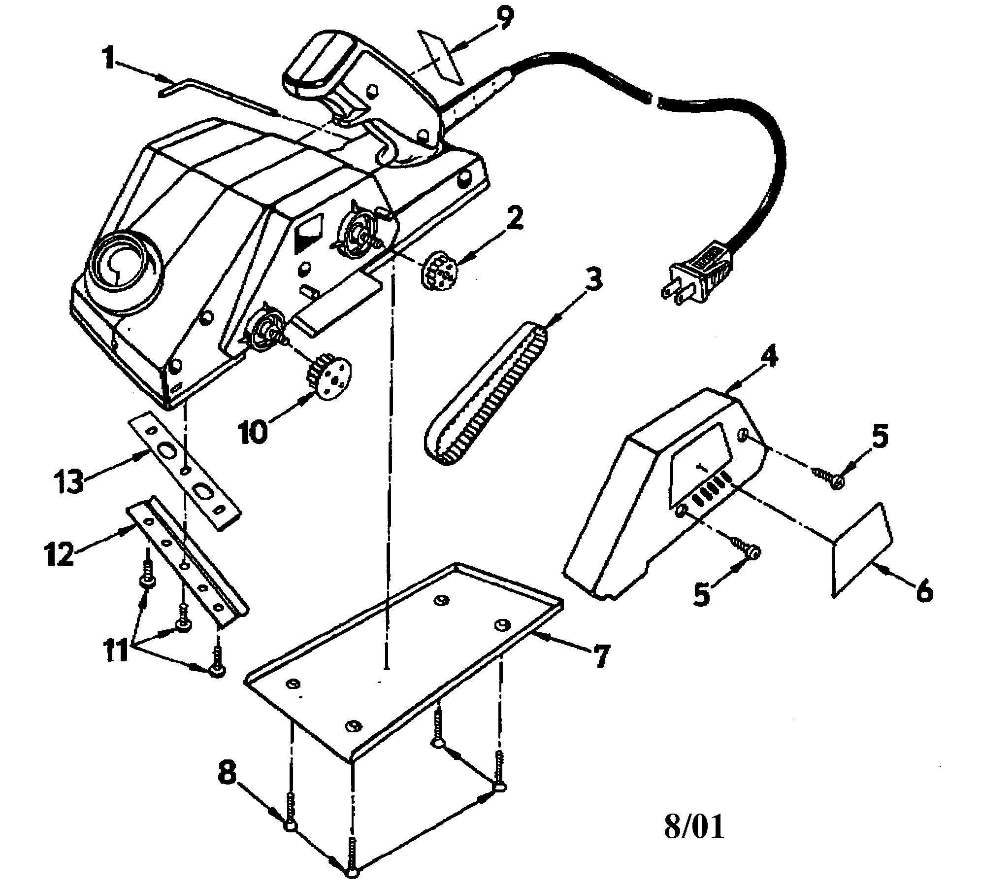 Blade clamp/timing belt