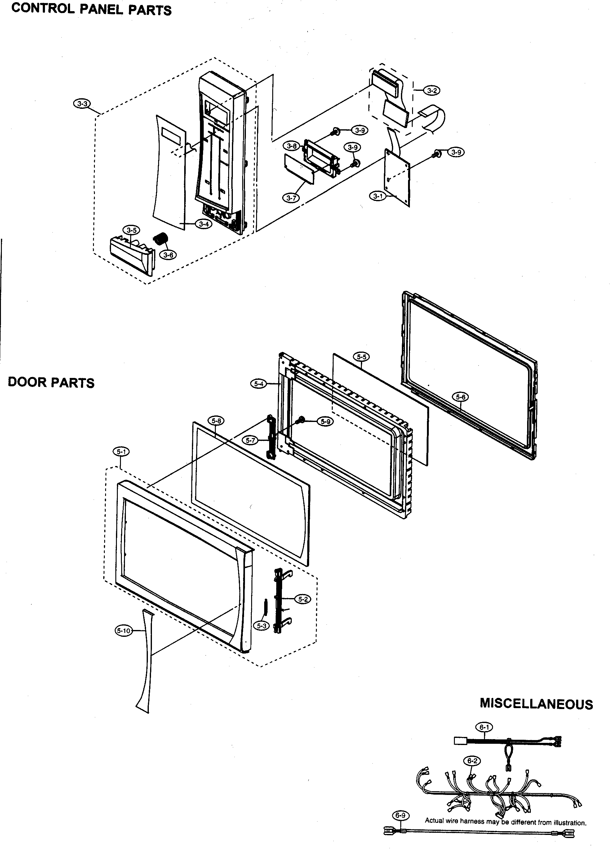 Control panel/door/miscellaneous
