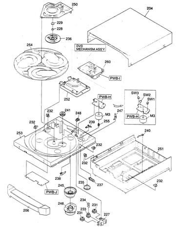 Dvd mech assy