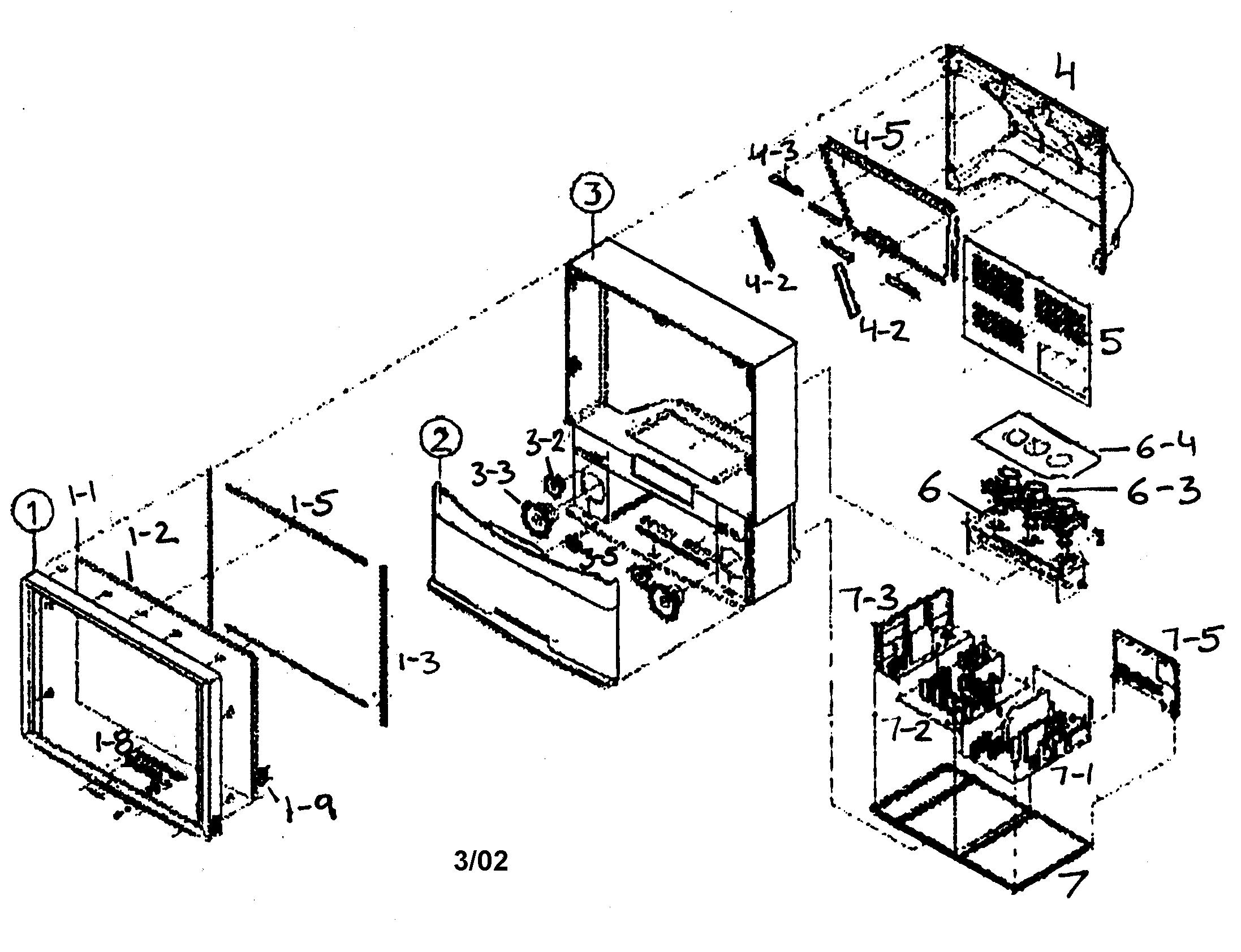 CABINET PARTS/MODEL PCJ522RX