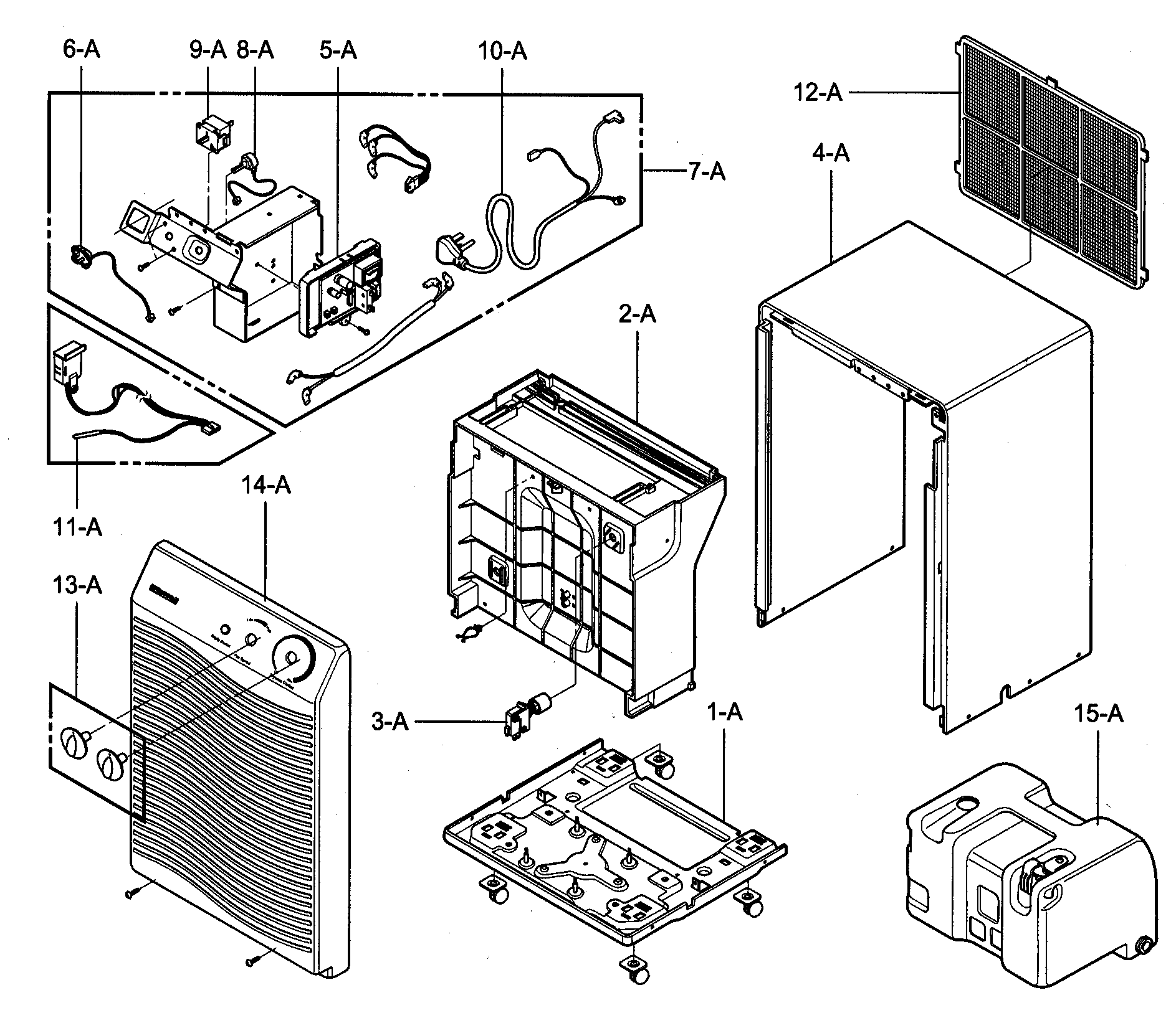 Outer case/control parts