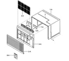 Kenmore 58073123200 cabinet/front grille parts diagram