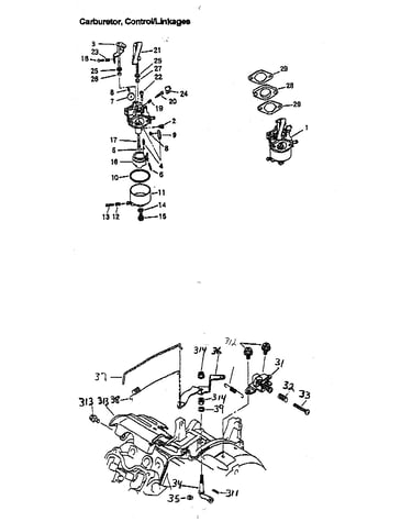Carburetor/control/linkages