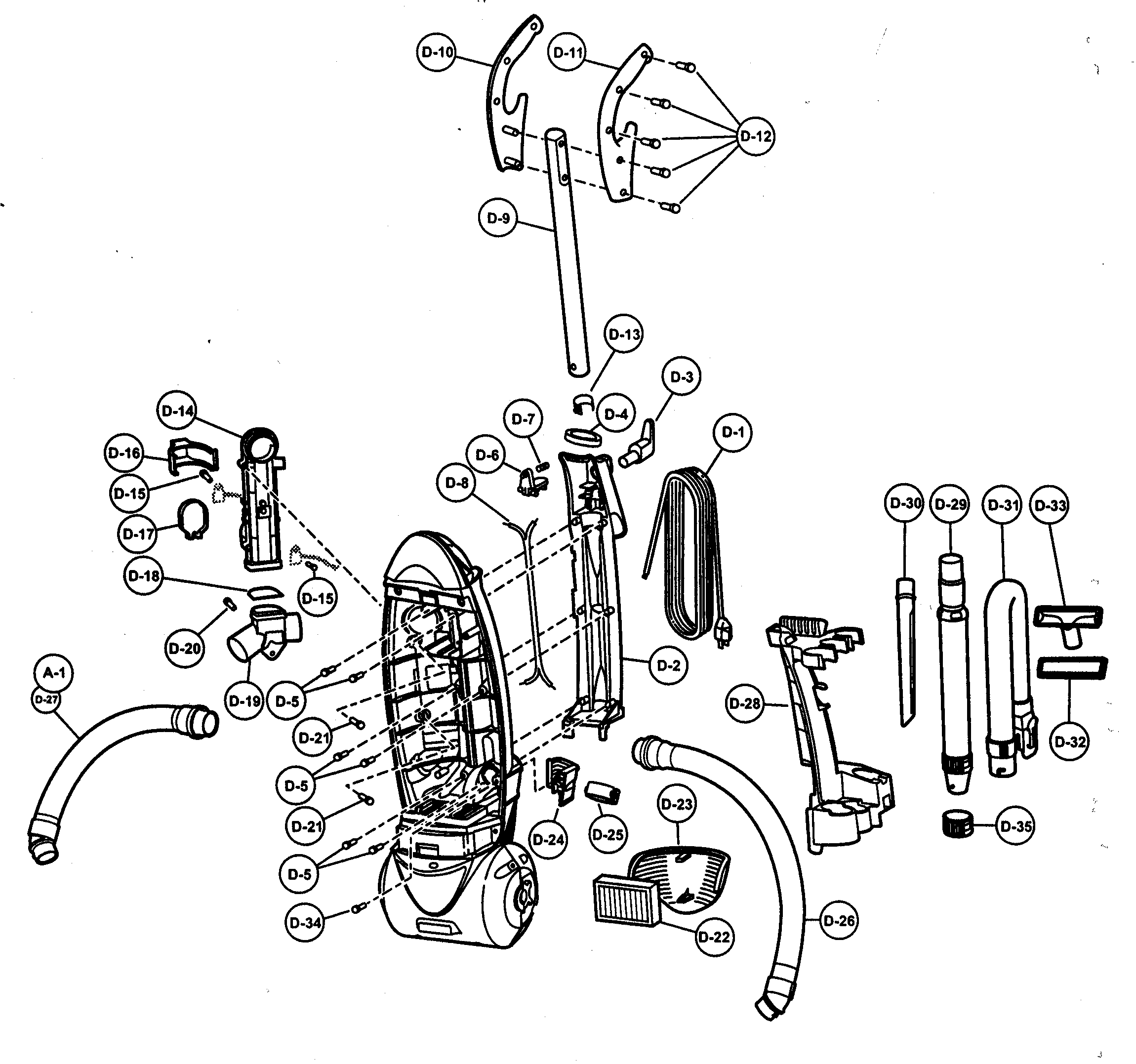 Body,handle,rear dust copartment