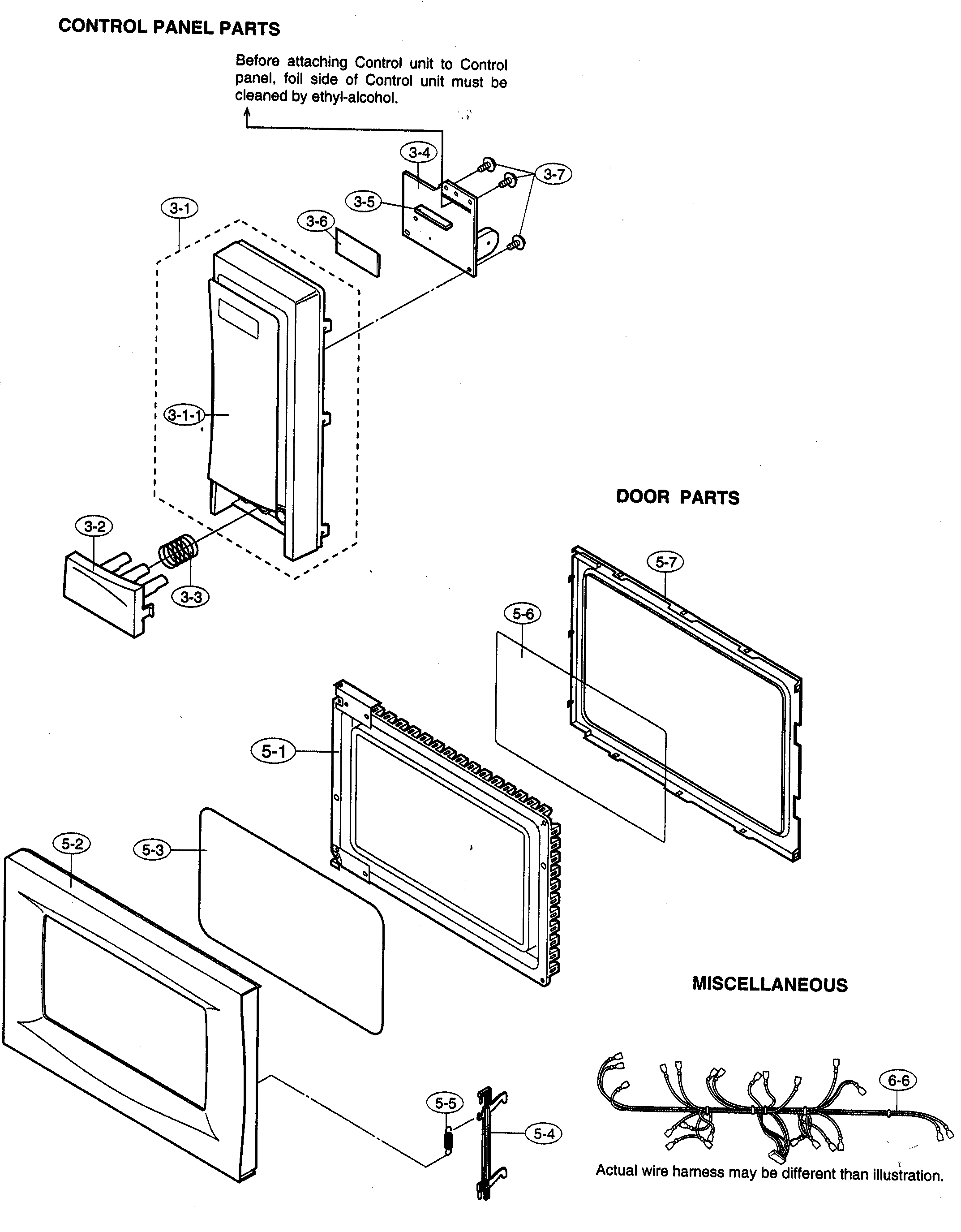 Control panels parts