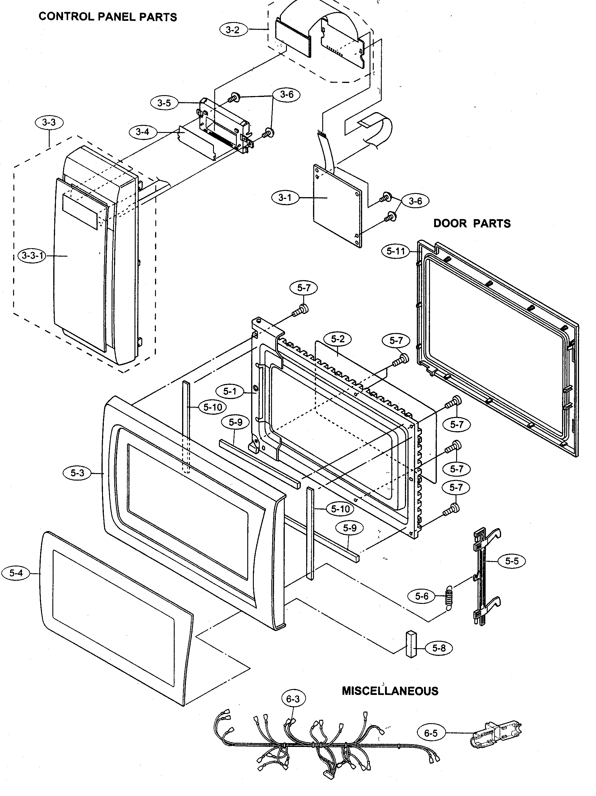 Control panel/door parts/miscellaneous
