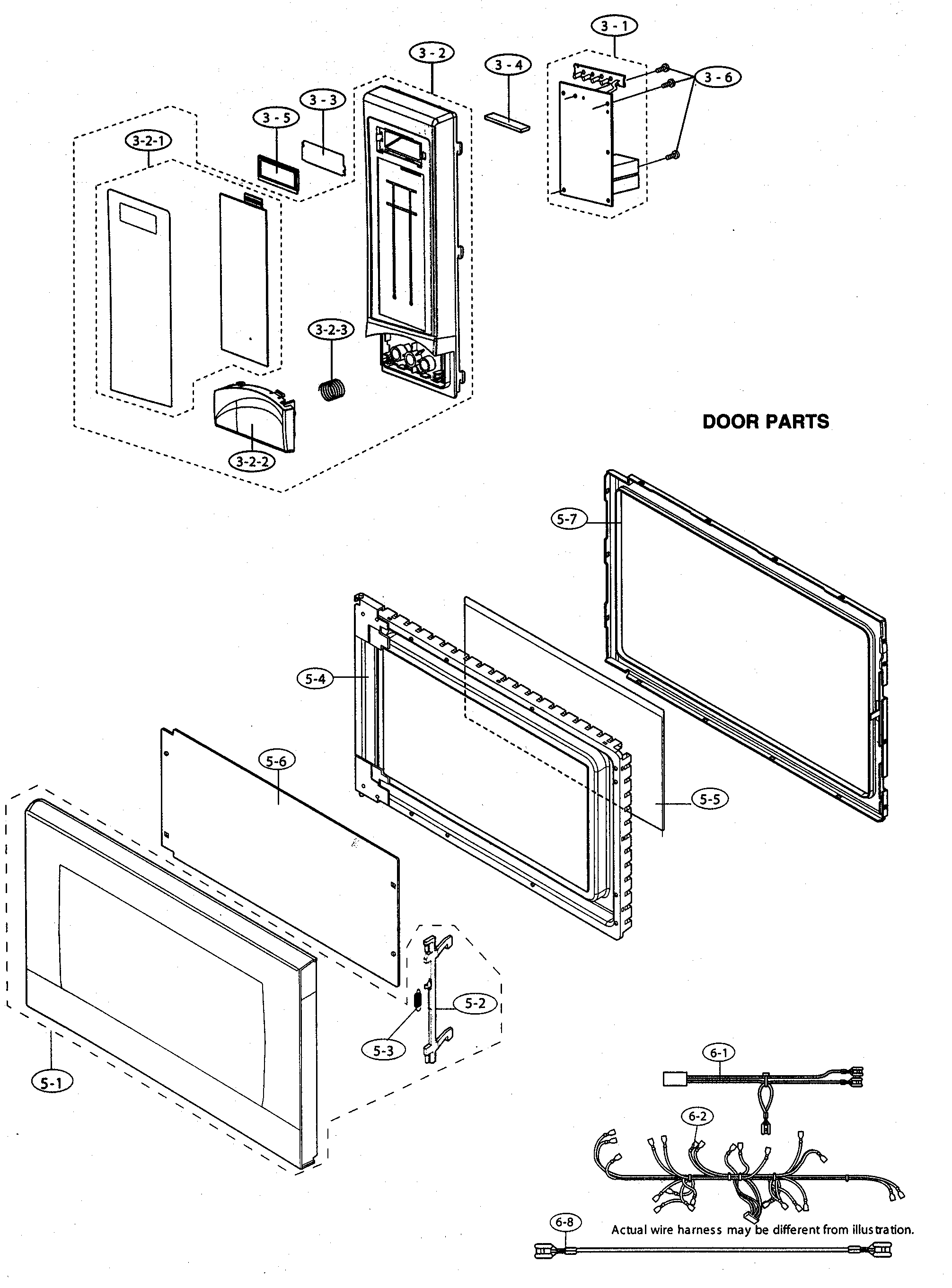 Control panel/door parts