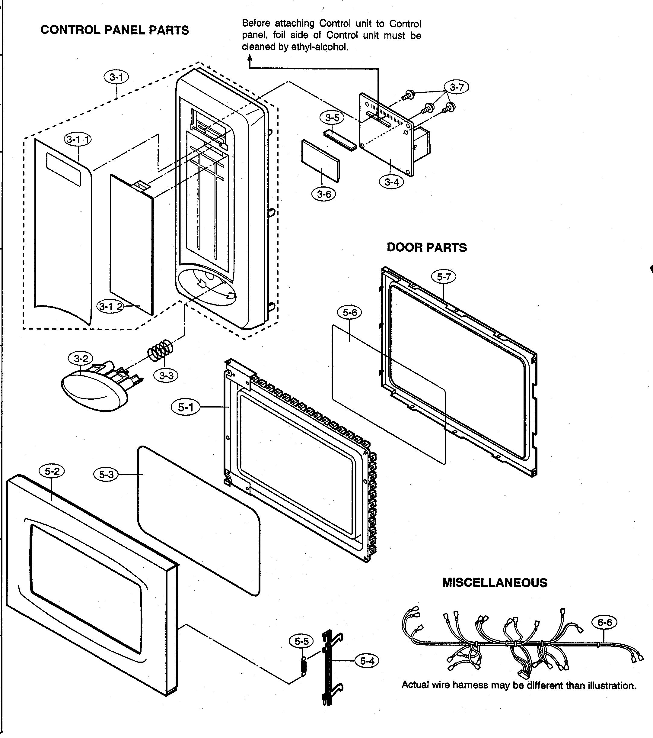 Control panel/door/miscellaneous
