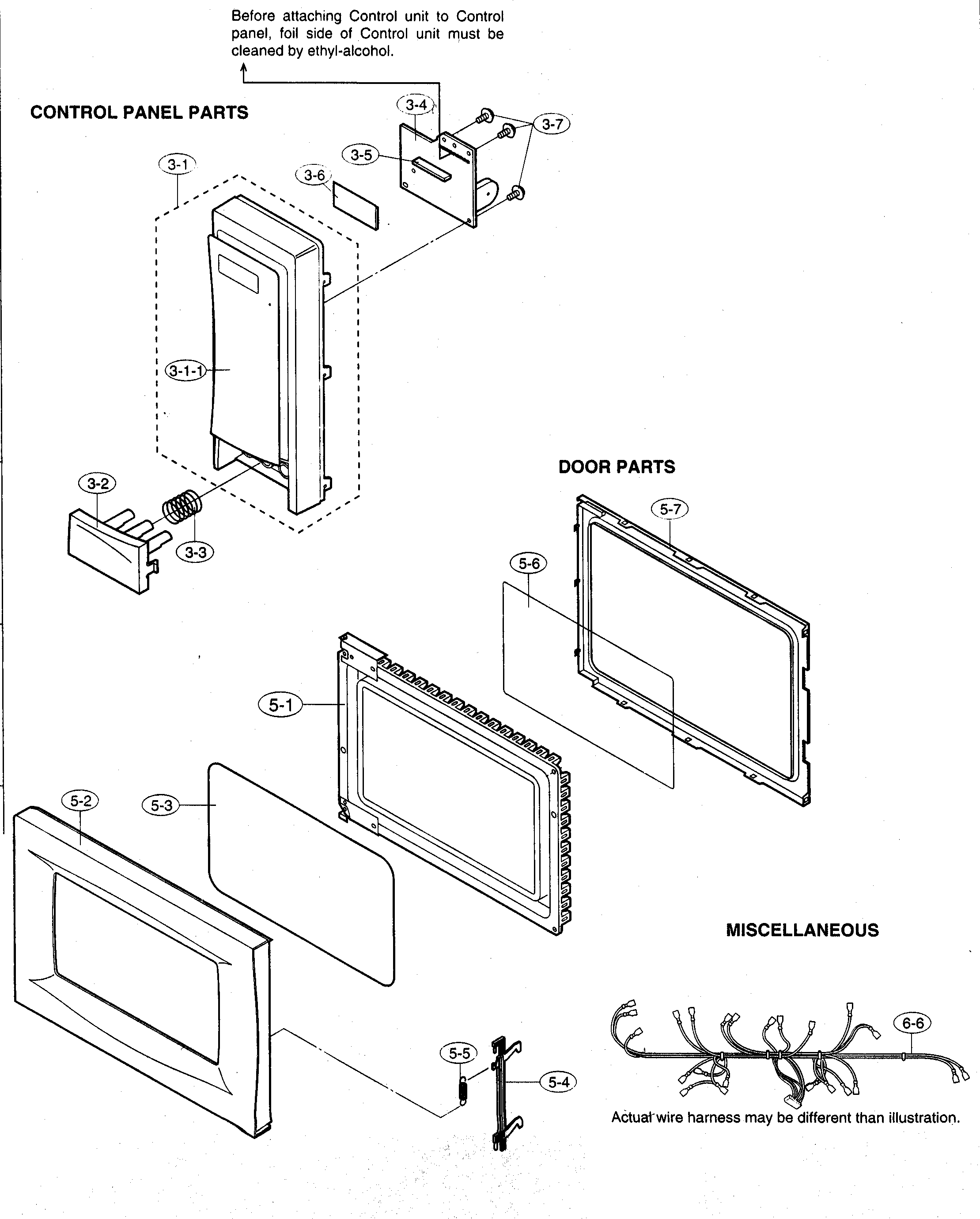 Control panel/door/miscellaneous