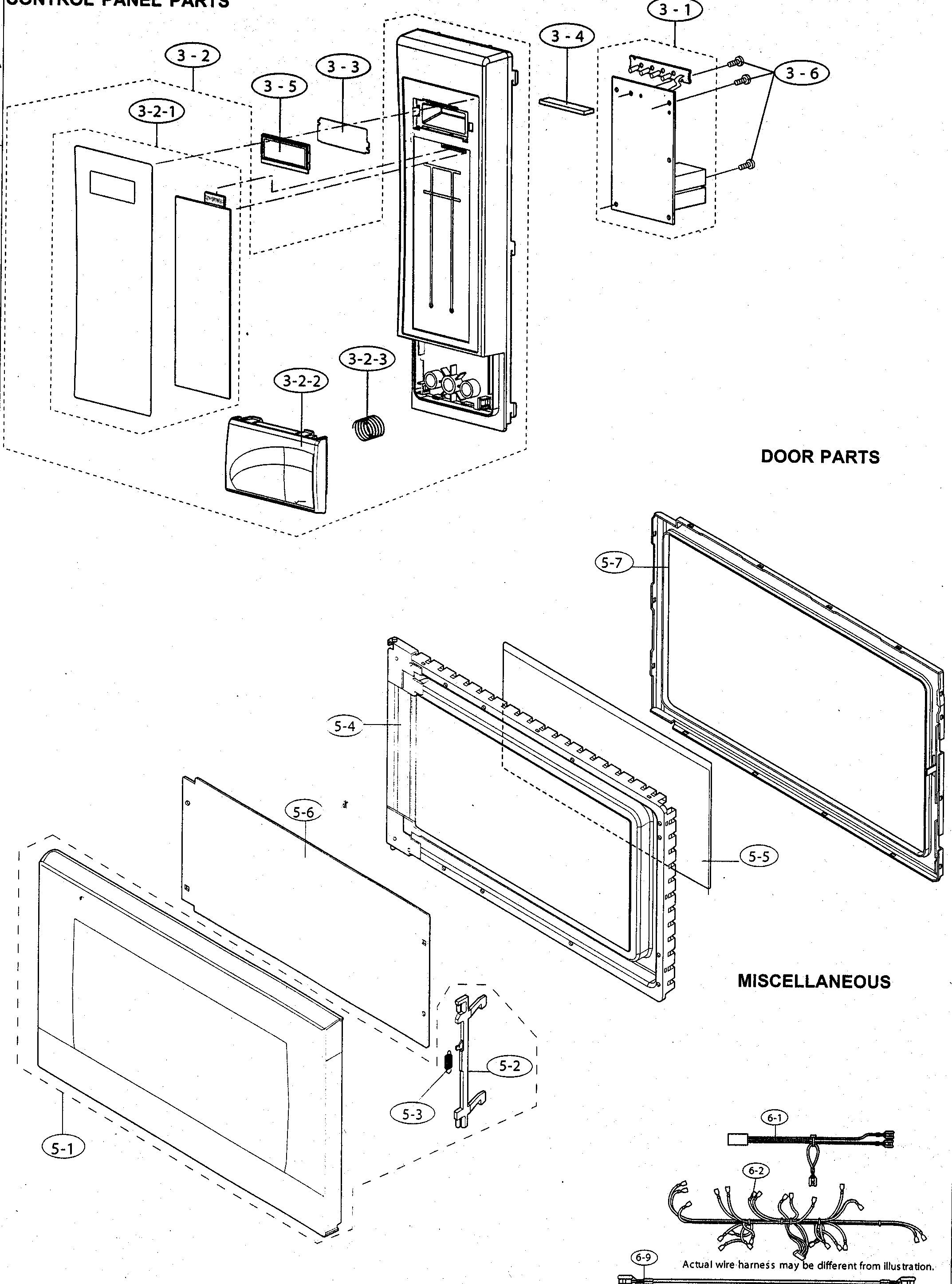 Control panel/door/miscellaneous