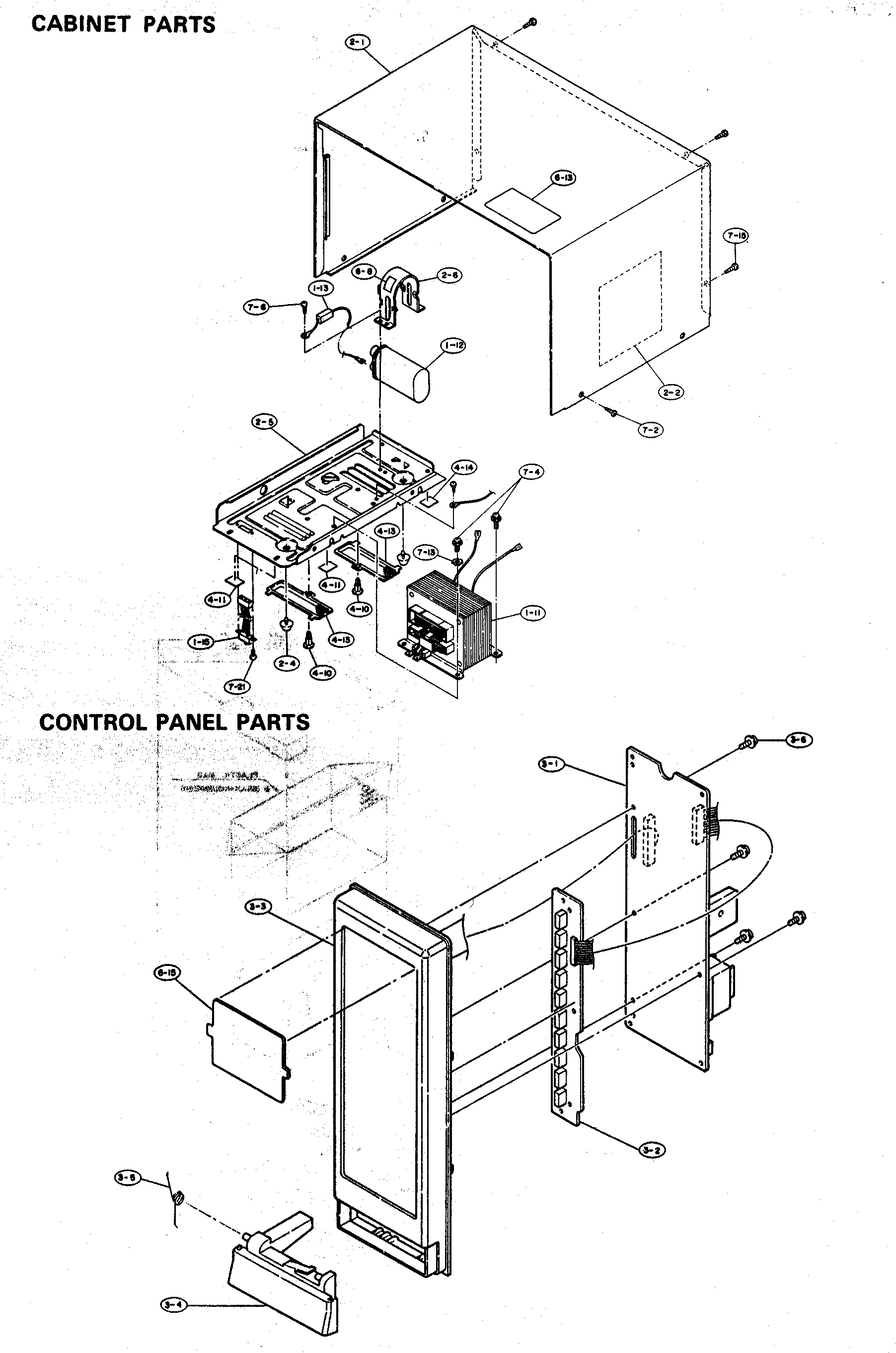 Cabinet/control panel parts