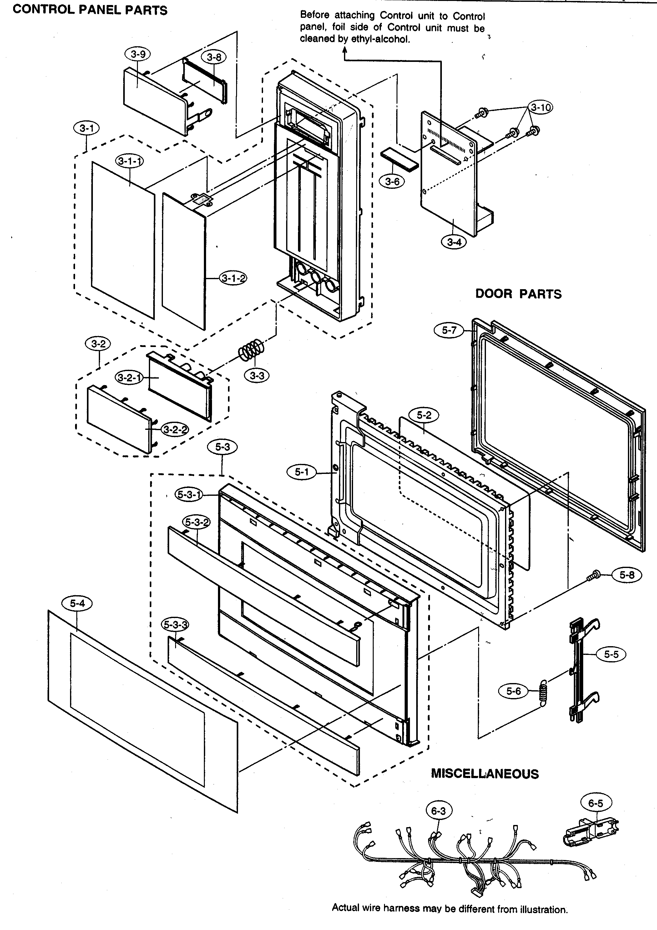 Control panel/door parts/miscellaneous