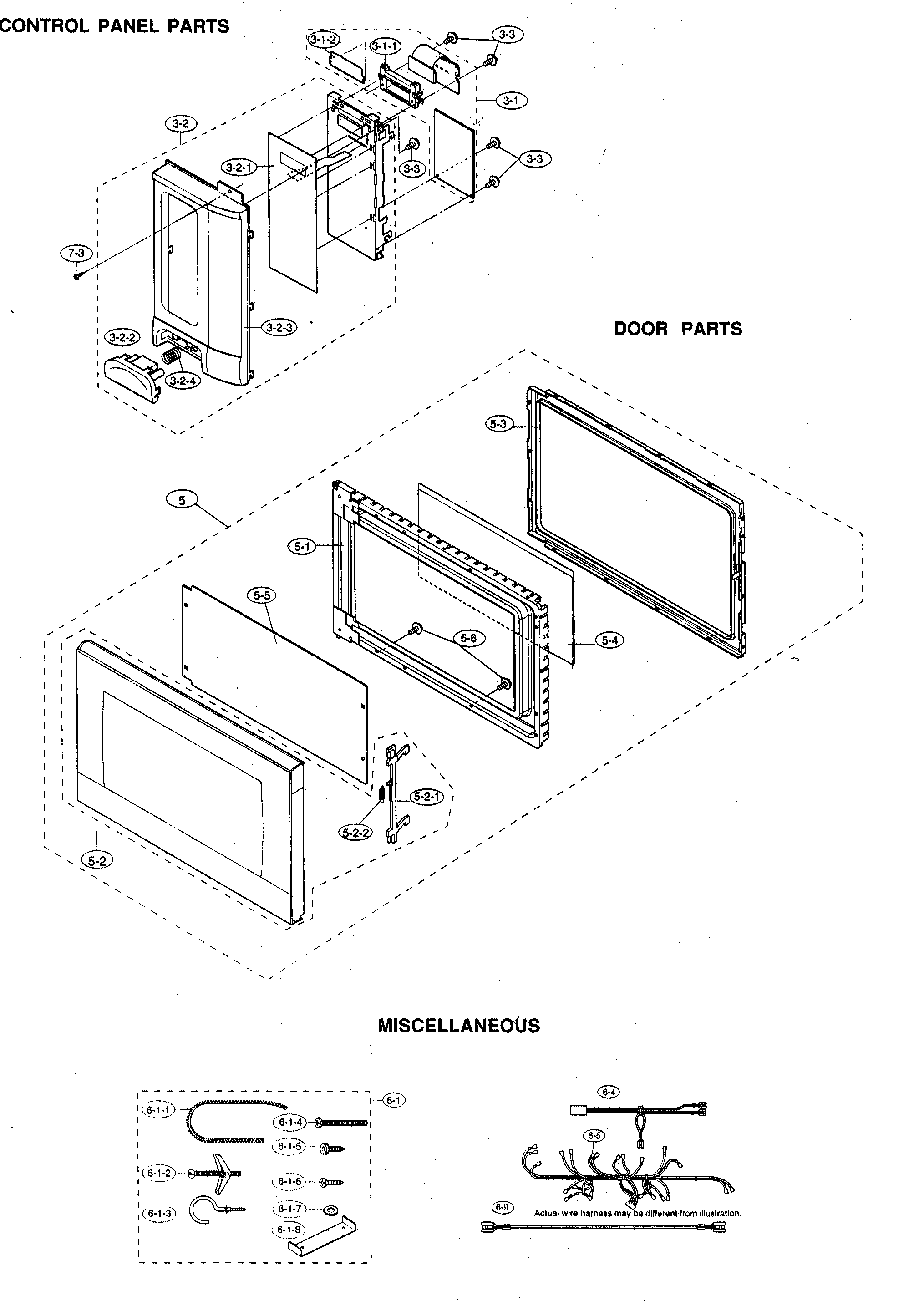 Control panel/door pats/miscellaneous