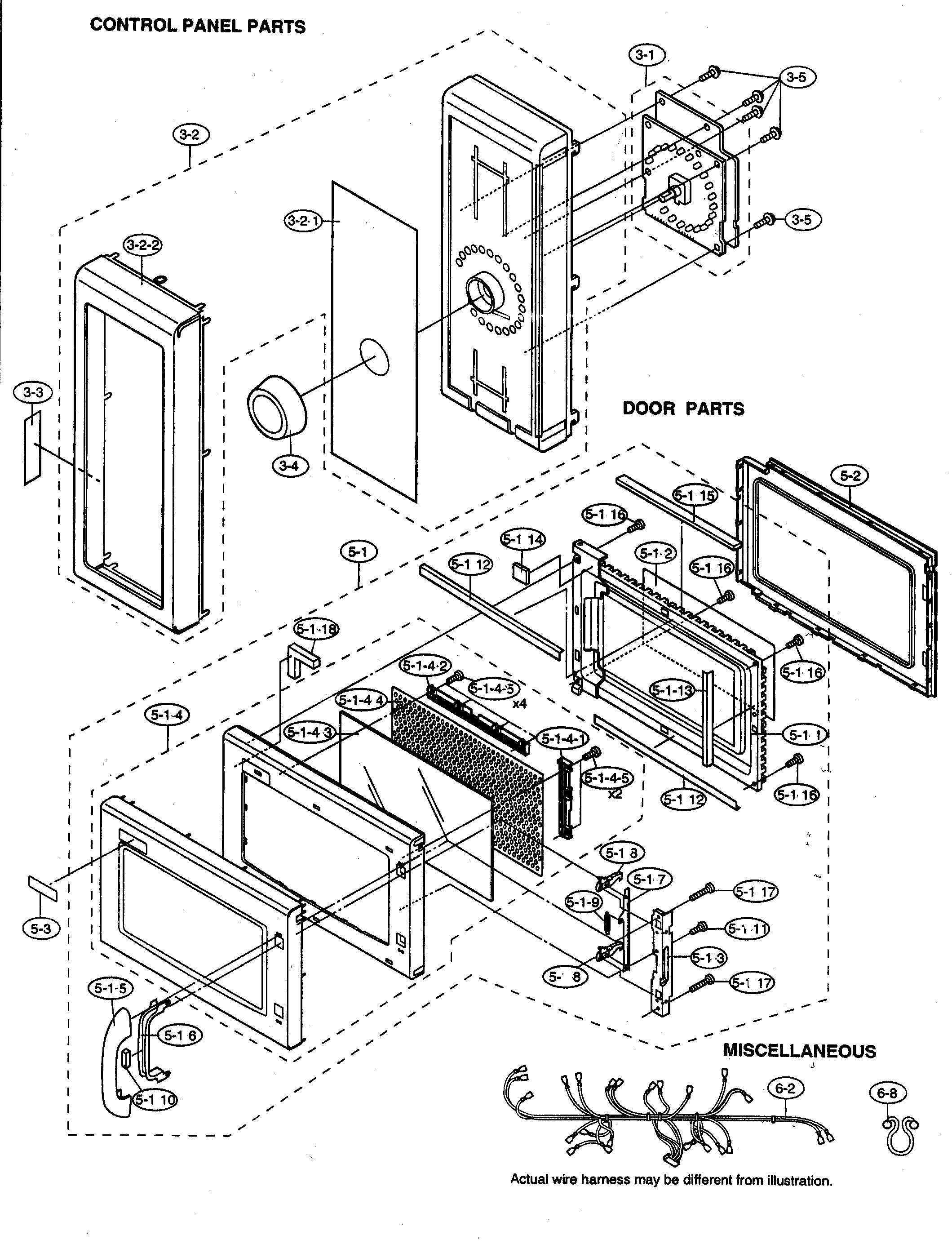 Control panel/door/miscellaneous