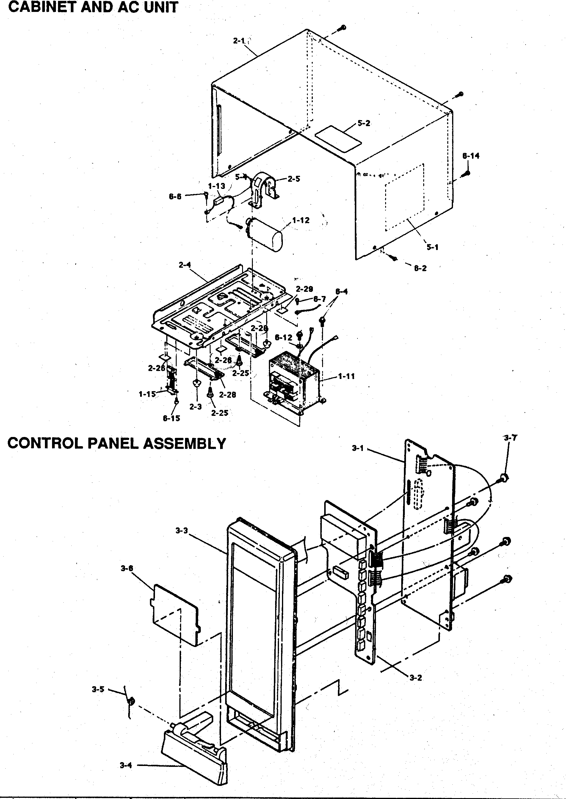 CABINET/AC UNIT/CONTROL PANEL ASSY