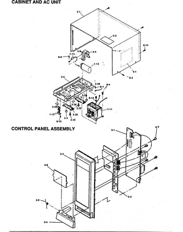 Cabinet/ac unit/control panel assy
