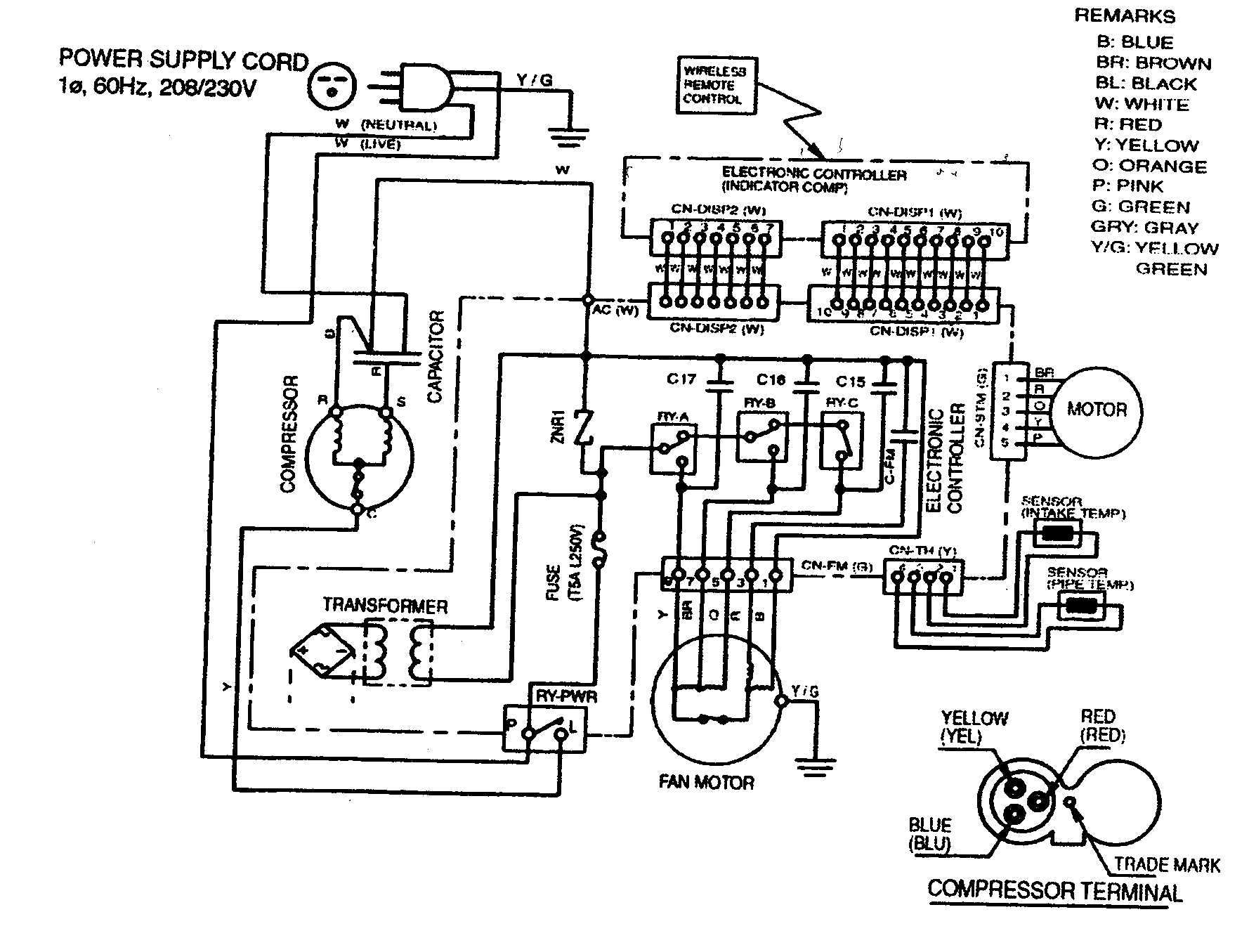 Wiring diagram cw-xc203eu/cw-xc183eu