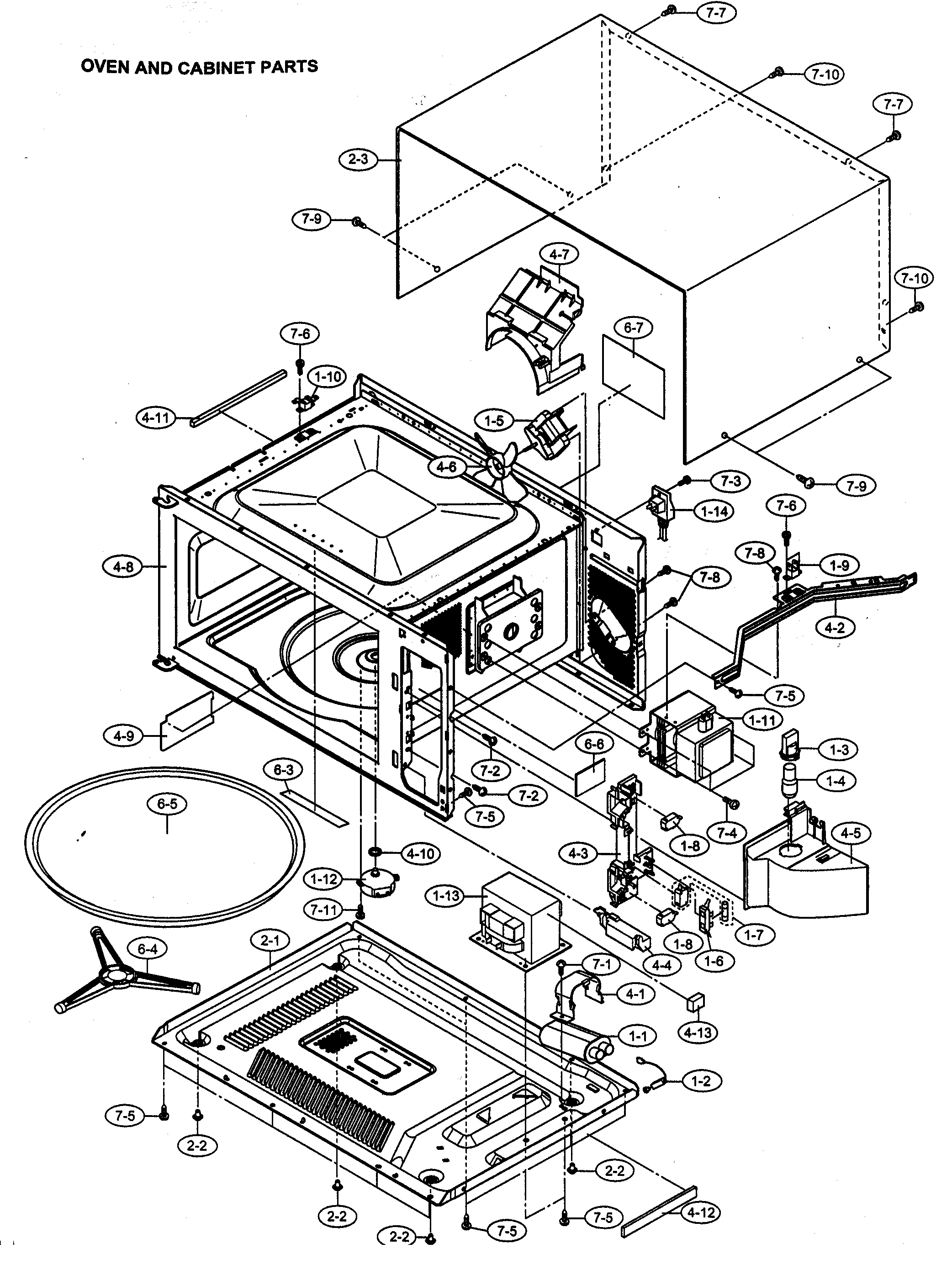 Oven cabinet parts