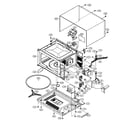Sharp R-401FW oven cabinet parts diagram