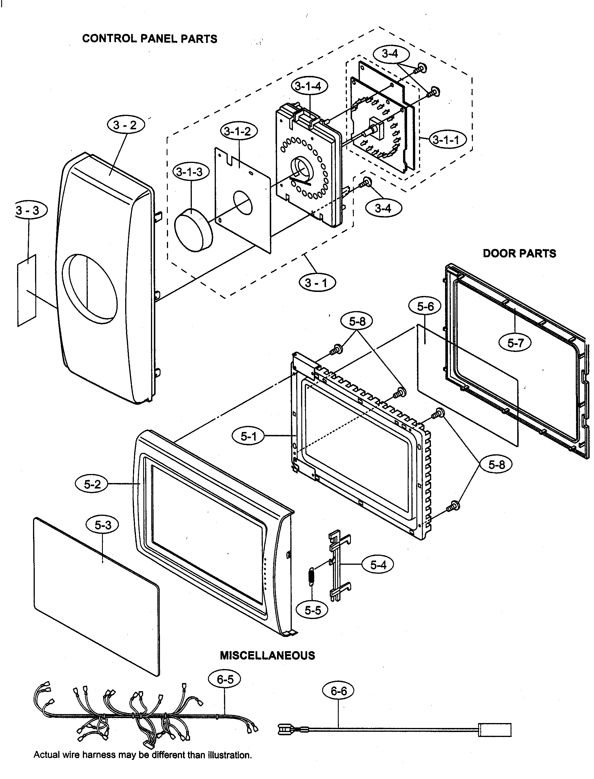Control panel/door parts/miscellaneous