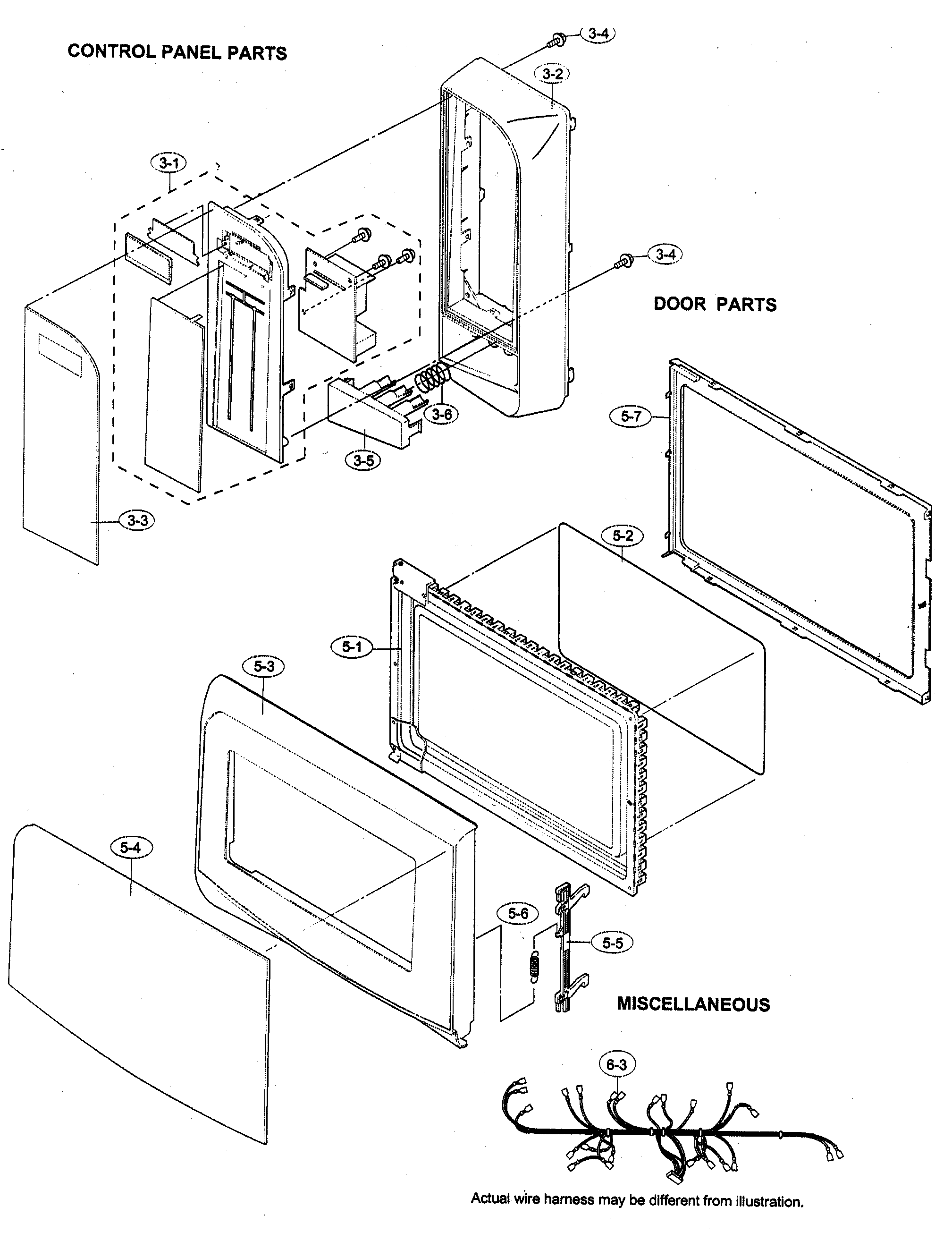 Control panel/door parts/miscellaneous
